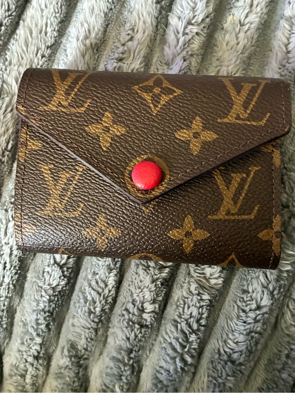 Louis Vuitton Monogram Canvas Wallet with Red lining